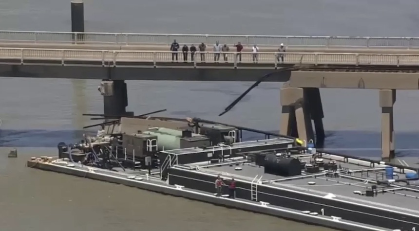 Barge Collision Shatters Pelican Island Bridge in Galveston, Section ...